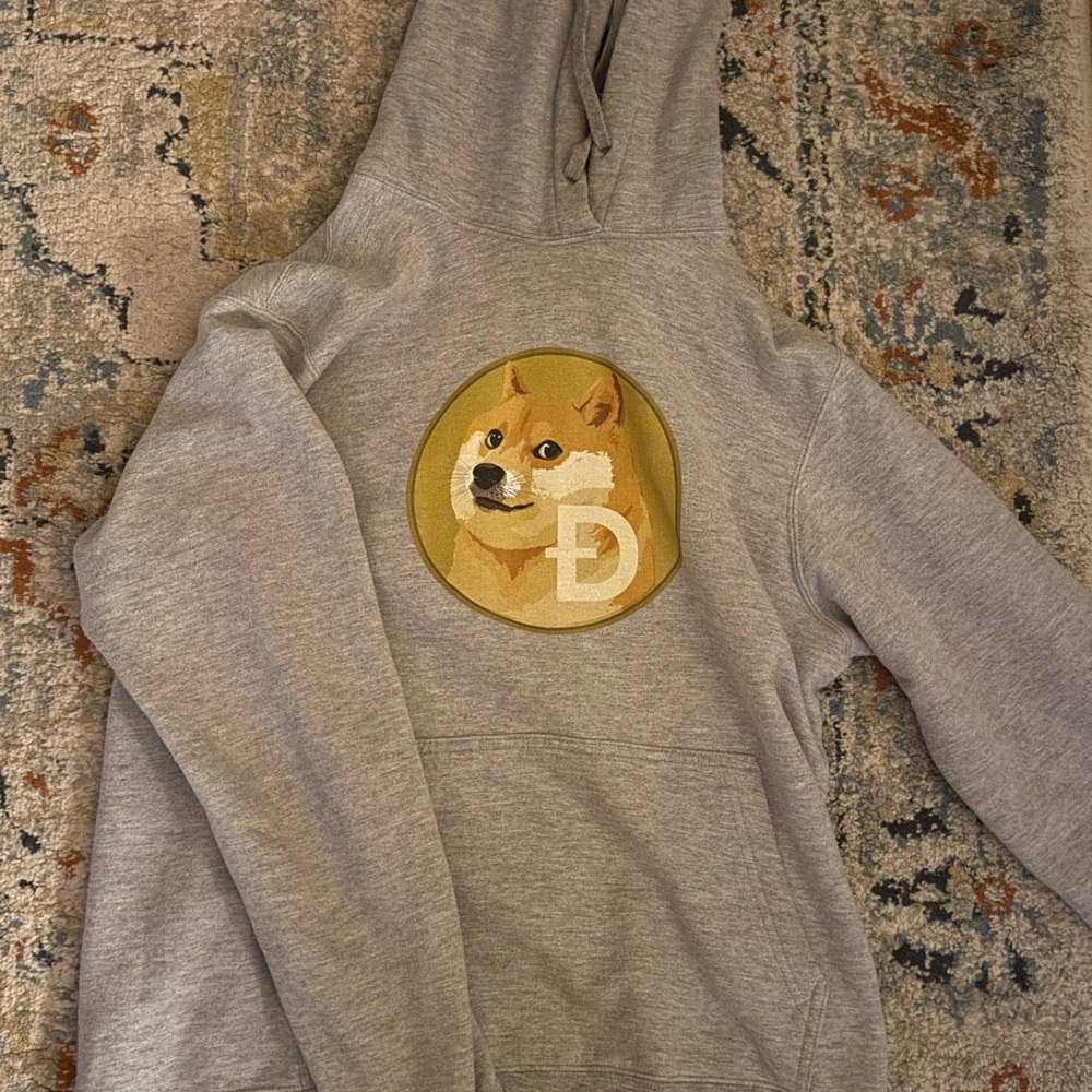 🐕 Doge Meme Hoodie – Gray Pullover Sweatshirt